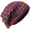 Gheri Lavorato a Maglia di Lana Foderato in Pile Multicolore Beanie Cappelli S