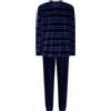 El Búho Nocturno Pigiama Uomo Invernale Natalizio - Flanella Cotone 100% Aperto Davante Bottoni/Pile Pesante Polare Velluto Righe - Caldo Due Pezzi Tasche Taglie Forti, 80% COT. 20% Pol, Blu, L