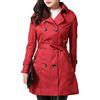 MISSMAO Donna - Trench Coat Cappotto Giacca - Basic - Maniche lunghe Doppio Petto con Cintura - Classico y Elegante