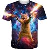 Fanient T-Shirt per Uomo e Donna T-Shirt con Stampa Galaxy Cat T-Shirt Divertente Street Style Cool per Uomo L