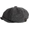 WOUND Coppola Uomo Berretto da Strillone Retrò Gatsby Con Visiera in Cotone Cachi Ottagonale Vintage Primavera Estate Maschile, Grigio, 61-63 Cm
