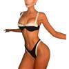 Genérico Bikini Set Bianco Nero a Contrasto.