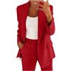 Richymfa Completo da Cerimonia Donna Curvy Elegante Tailleur con Pantaloni e Giacca Maniche Lunghe Completa Taglie Forti Business Suit e Lavoro Completi di Pantaloni e Blazer Due Pezzi Per Matrimoni e Feste