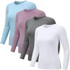 NuCamper Maglia Termica Donna Manica Lunga Intimo Termico Traspirante a Compressione T Shirt Donna Maglietta Elegante Basic Tops Slim Fit Sottogiacca Autunno Inverno per Sportiva Sci Running Ciclismo