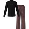 Calvin Klein Uomo Set Pigiama Tee Pant Lungo, Multicolore (Black Top W/Bijou Modern Bijou Mo), S