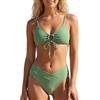 JTSONN Costume Donna Due Pezzi Bikini Costumi da Bagno Sexy Push up Vita Alta Modellante Costume da Spiaggia Senza Ferretti Eleganti Estivi Mare Bikini Set con Imbottitura per Il Seno