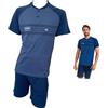 Il Granchio Pigiama Uomo Cotone Corto - Pigiama Uomo Cotone Leggero - Pigiama Uomo Estivo Corto (1049 Denim, XL)