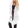kuiazelit Maglione lungo da donna in maglia a scialle lungo cardigan patchwork in pizzo giacca sottile camicia da sole top lungo da indossare con leggings leggero primavera ed estate nuovo, bianco, XL