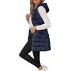 Achimlt Piumino Smanicato Donna Cappotto Invernale, Lungo Imbottito Piumino Donna con Zip Frontale e Tasche Funzionali, Caldo Giubbotto Senza Maniche Gilet per Autunno Inverno