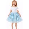 Es-uk Gonna per Bambine in Tulle con Glitter e Stelle d'Oro - Tutù da Balletto con Cintura Elastica Morbida per Feste per Bambine e Bambini dai 2 ai 10 Anni - Gonna per Vacanze, Compleanni e Costumi