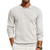 COOFANDY Maglione da Uomo con Colletto Polo Intrecciato a Righe Verticali Maniche Lunghe Pullover Casual Invernale Basic
