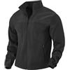 PADOLA Giacca Uomo Pelliccia Polare Felpa con Zip Completa Giubbotto a Collo Alto 2 Tasche laterali con Cerniera per Trekking Pesca e Lavoro all'Aperto(XL,Nero)