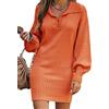 EGSDMNVSQ Donna Vestito Elegante Invernale Corto Maglione Maniche Lunghe Abito Maglina Curvy Mini Vestiti Dritto Vestitino Cerimonia Swing Mode Abiti in Felpa Leggera Abitino Vestiti Casual da Donna