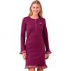 Noidinotte; more than pyjamas Noidinotte - Camicia da notte donna caldo cotone articolo fiori. - L Bordeaux