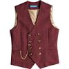 Solovedress Gilet da uomo in lana vintage, vestibilità regolare, gilet da completo per matrimoni testimoni dello sposo, borgogna, S