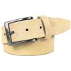 MixYourBeauty MYB Cintura piatta per Uomo in Vera Pelle scamosciata - 35mm - Made In Italy - Handmade - diversi colori e taglie disponibili (115-130 cm, Beige)