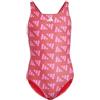 Adidas Bambina Logo Graphic V-Back Swimsuit Kids, Semi Lucid Red/Lucid Pink, 9-10 Years