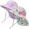 MASOCIO Cappello Neonata Bambina con Copricollo 2 Pezzi Cappellino Pescatore Bimba 1 2 Anni Estivo Sole Mare Anti UV Spiaggia 9 12 18 Cappello età 6-24 Mesi Multicolore 4
