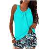 Generico Costume da Bagno Tankini 2026 Copriletto da Spiaggia Due Pezzi con Pantaloni Modellanti Taglio Alto Tankini Donna Mare Curvy Costumi Bagno