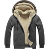 Generico Felpa Nera Uomo Zip Pile con Cappuccio Felpa Cerniera Gialla Giacche Uomo Maglie in Pile Invernale Caldo Felpe Zip Oversize
