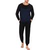 Marvmys Pigiama Uomo Invernale Cotone Lungo Pigiami Due Pezzi Manica Lunga Pantaloni con Tasche