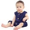 COOKY.D Tuta Senza Maniche per Neonati Bambini Unisex in Cotone Body Estate Abbigliamento Neonati，18-24 Mesi Blu Scuro