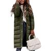 Vancavoo Piumino Lungo Donna Cappotto Invernale Trapuntato con Cappuccio | Giubbotto Caldo Idrorepellente con Zip e Bottoni Automatici, Spacchi Laterali con Zip e Tasche Oblique