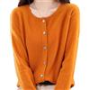 DJFOG Cardigan in cashmere da donna, 2024, cardigan a maniche lunghe in cashmere con bottoni sul davanti, morbido e caldo, maglioni elastici in maglia (zucca, M)