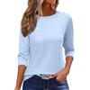 Minetom Maglietta da donna a maniche a 3/4, estiva, basic top, casual, scollo rotondo