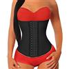 YIANNA Corsetto Donna Dimagrante Modellante Pancera Stringivita Corpetto Latex Waist Trainer Bustino Body Shaper Contenitivo Nero U37G M