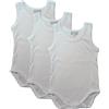 Liabel 3 Body neonata/o Spalla Larga 100% Cotone Art. 05832B/T457 Bianco (1/3 Mesi)