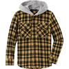 Spring&Gege Camicia a maniche lunghe da ragazzo con cappuccio a quadretti Button-Down in flanella per bambini, giallo., 9-10 Anni