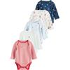 NEXT Bambini Confezione da 5 body a maniche lunghe per neonati London Rosso 6 Mesi-9 Mesi