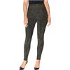 Missloved Nero e Oro Stretto Metallico Lucido Glitter Lurex Leggings