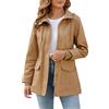 Tuopuda Giacca Primaverile Donna Parka Cotone Militare Cappotto Leggera Utility Jacket Giubbotto con Cappuccio Casual con Zip Antivento Staccabile Giacche Giaccone Outdoor