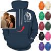 Nevaou Felpa con Cappuccio Personalizzata - Progetta il Tuo Ritratto dalla Foto - per Uomini, Donne, Coppie - Regali Personalizzati - Nary Blu, L/6XL