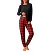 Ekouaer Pigiama Donna Invernale Caldo Lungo, Rosso, S