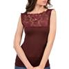 EGI Canotta Intima Donna a Costine in Lana Merinos e Microfibra - Canottiera a Spalla Larga con Pizzo, Sottogiacca Elegante, Morbida, Calda e Leggera Termica Invernale Made in Italy