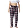 AIRIKE Donna Pantaloni Lungo Pigiama Cotone Pantaloni Morbidi a Quadretti con Tasche