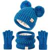 Tontuland Set Cappello, Sciarpa e Guanti Invernali per Bambini Cappello con Pompon Foderato in Pile Caldo per Bambini dai 3 ai 9 Anni, Perfetto per maschietti e femminucce