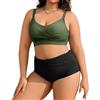 Tuopuda Costume Donna Due Pezzi Taglie Forti Push Up Imbottito Reggiseno Costumi da Bagno Bikini Mare a Spiaggia Piscina Curvy Swimwear Regolabile M-4XL