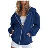 Generico Felpa Donna con Cappuccio Leggera Giacca Oversize Moda Donna Felpe Zip Manica Lunga Sportiva Hoodie Cotone Sweatshirt Casual Cardigan con Tasche e Cerniera Classico Primavera Autunno