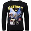 E PLUS M Batman - Maglietta a maniche lunghe da ragazzo con motivo a fumetti, taglie 104-134, in cotone, colore nero o grigio