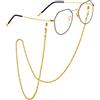 FOCALOOK Catena Occhiali Donna in Acciaio Inossidabile colore Argento/Placcato Nero/Placcato Oro Catenella per Occhiali Confezione Regalo
