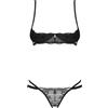 Selente Love & Fun Sfizioso Completo Intimo a 3 Pezzi: Reggiseno, Slip ed Esclusiva Benda per Occhi in Raso. Made in EU.