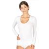 EGI Maglia Donna Manica Lunga Scollo Tondo Liscio Micromodal (M, Bianco)
