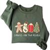 Generic Felpa con scritta Cookies For Two, divertente annuncio di gravidanza, biscotti di Natale, camicia unisex, Verde, S