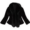 TDEOK Giacca invernale da donna in pelliccia sintetica, a maniche lunghe, per autunno e inverno, elegante, calda, in pelliccia, poncho, cardigan, per matrimonio, sera, sposa, cappotto, giacca, Nero