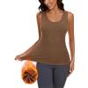 WOWENY Canotta da Donna Basic con Maniche Termiche, a Coste, Invernale, Calda, Camisole, Biancheria Intima in Pile, per Tutti i Giorni