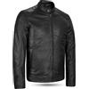 Leatherick Giacche da moto in pelle di agnello premium per uomo - Modello Cafe Racer con cerniera e tasche multiple